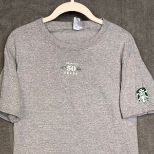 Starbucks 50 Years Anniversary T-Shirt Mens Small Gray‎ Port & Company 1971-2021